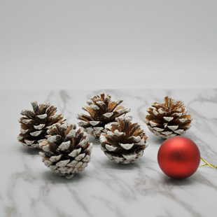 3-8cm Cedar Pine Cone Northeast Oil Pine Dipped in White Christmas Decoration Supplies Creative Handmade Materials Garland Accessories