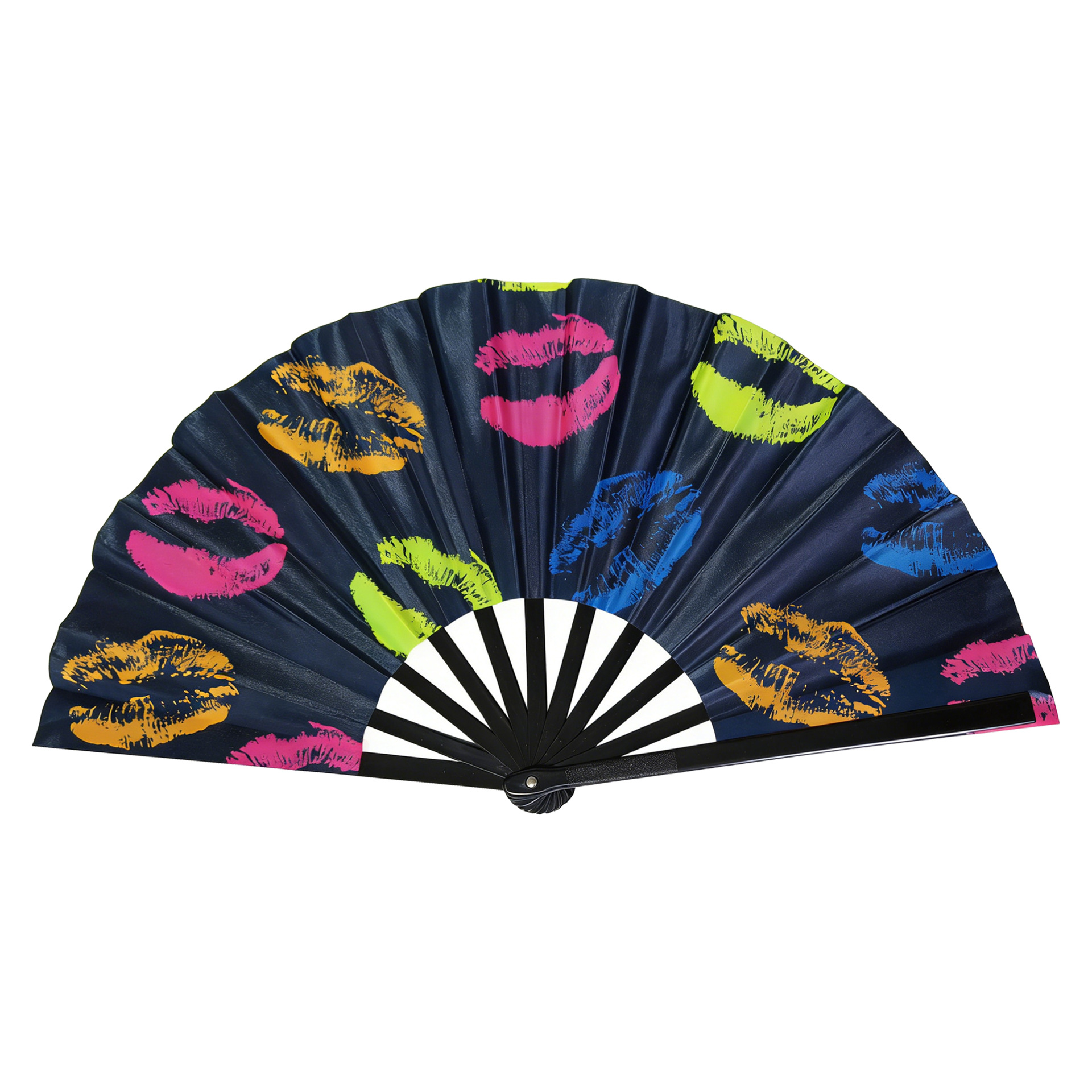 Abanico Plegable de Kung Fu de 33 cm de Plástico para Danza y Artes Marciales