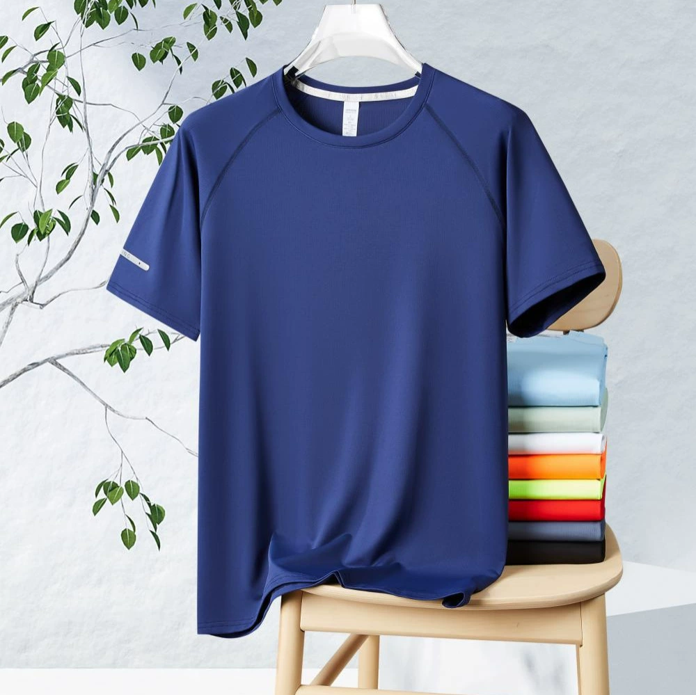 Летние спортивные футболки с короткими рукавами с круглым вырезом для быстрой сушки