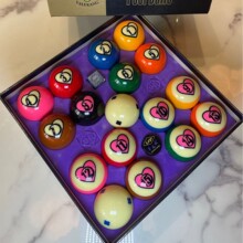 工厂直销TV台球子水晶桌球子中八桌球子大号耐打树脂十六彩台球57