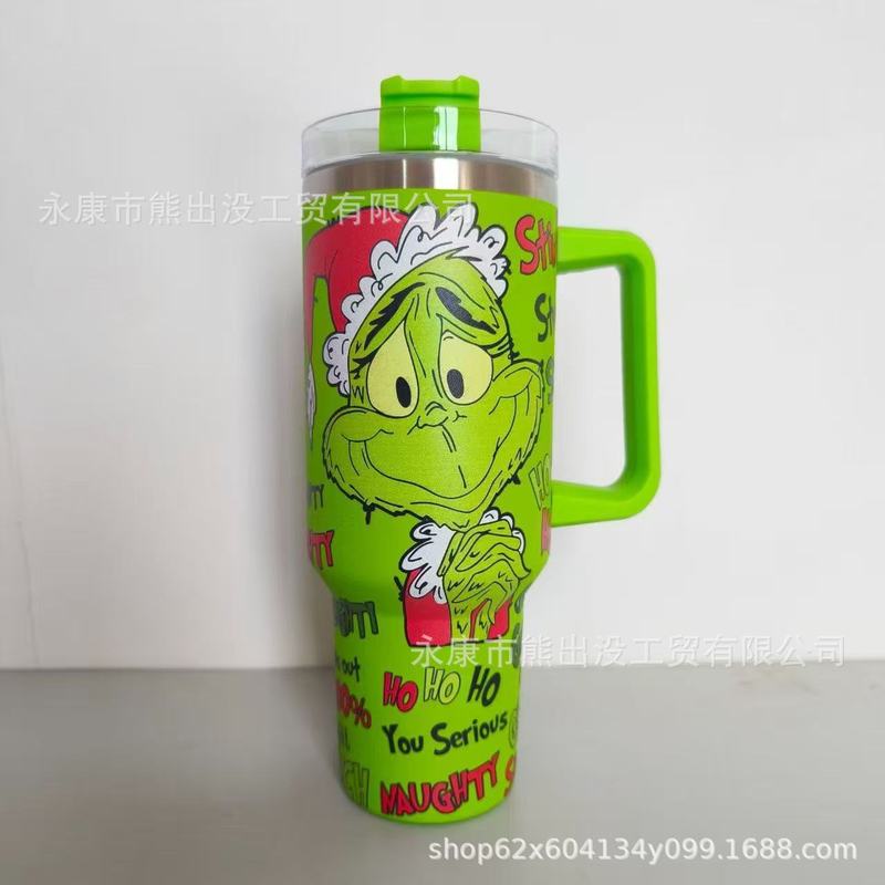 格林奇40oz汽车杯304不锈钢保温杯便携家用防摔水杯创意高颜值|undefined