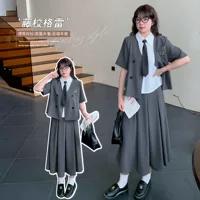 Y890 Xuanchen Летний новый толстый миллиметровый школьный костюм стиль женский костюм с уменьшением возраста, плиссированная юбка из четырех частей