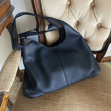 小众轻奢高级感pu大容量头层牛皮单肩包腋下大容量通勤托特包女