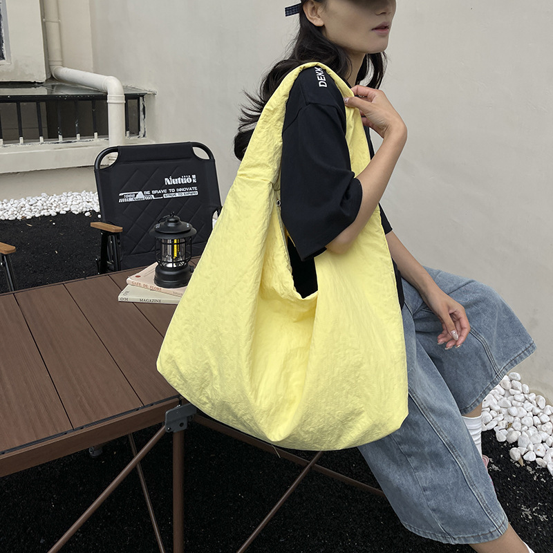 Japanese-style fashion casual fabric tote bag for women, new trendy versatile large-capacity underarm bag, commuter shoulder bag, customizable