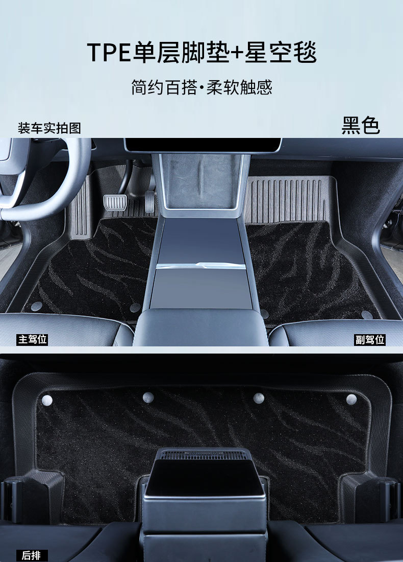 Suitable for Tesla Model Y New Version Car Floor Mats 25 Car Trunk Mats Special Tpe Floor Mats