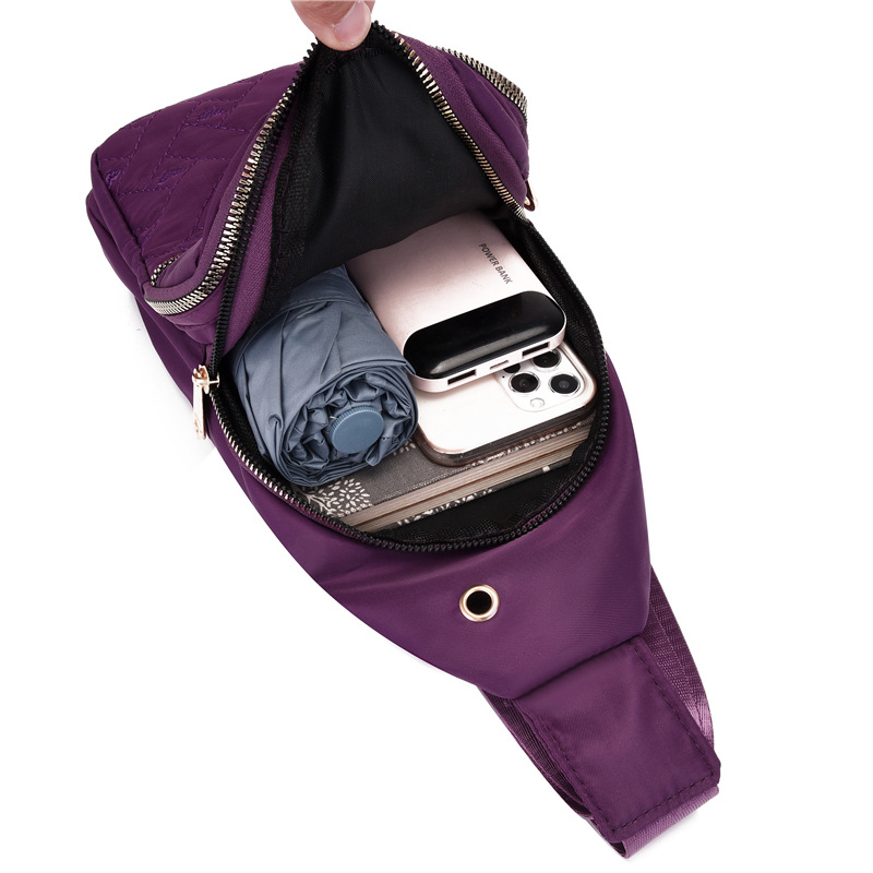 Nuevo bolso de pecho de hilo bordado de mujer de múltiples capas bolso de mensajero multiusos casual de mujer de gran capacidad rombo bolso de hombro de pecho de mujer