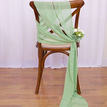 跨境雪纺椅子飘带半透明简约婚礼教堂过道节日派对椅子装饰