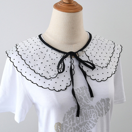 Falbala little shawl with outside decoration  girls Dickey Collar detachable half shirt sweater decoration collar