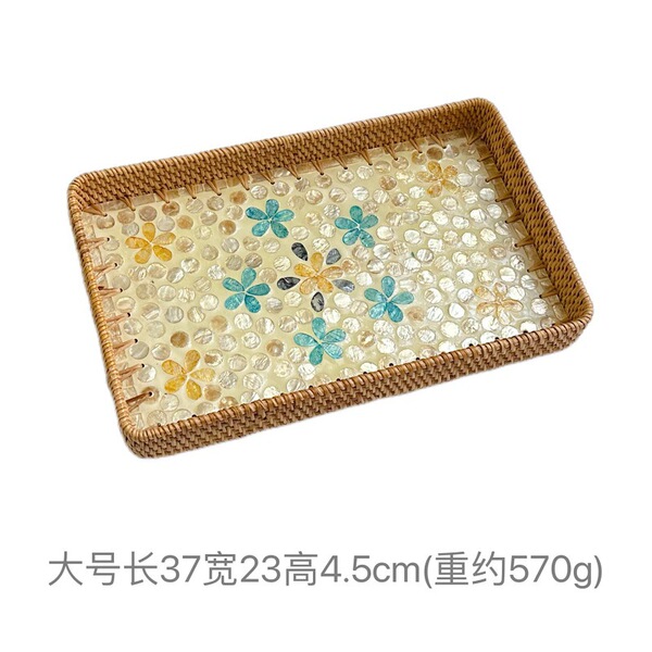 Vietnamese rattan shell tray fruit plate grows square tray household…