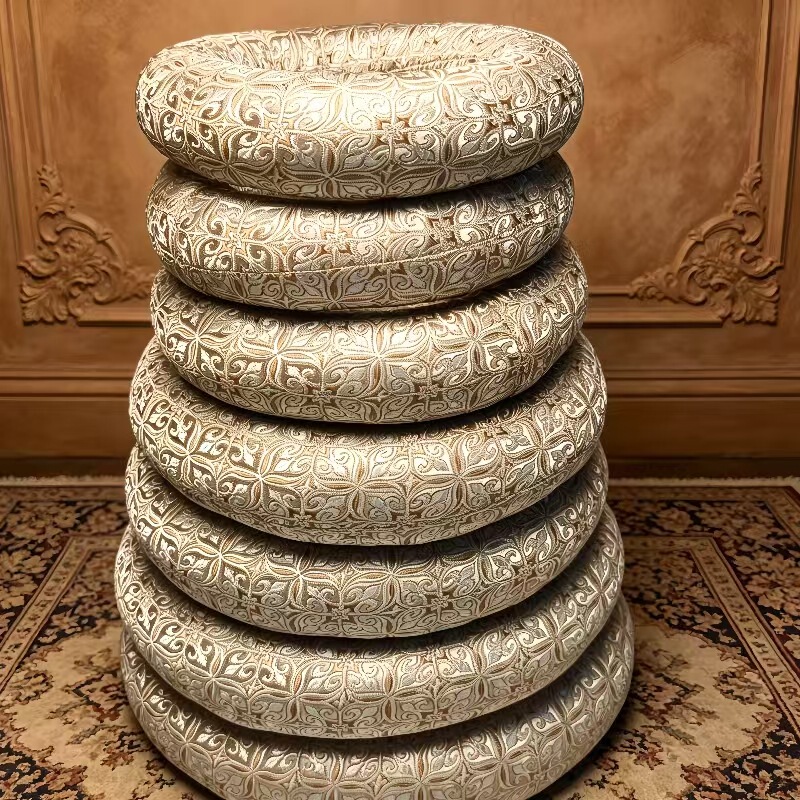 New Champagne-Colored Pure Handmade Round Singing Bowl Pads, Buddha Sound Bowl Pads, Meditation Sound Therapy Circle Pads, Set of 7 New Champagne-Colored Pure Handmade Round Singing Bowl Pads, Buddha Sound Bowl Pads, Meditation Sound Therapy Circle Pads, Set of 7