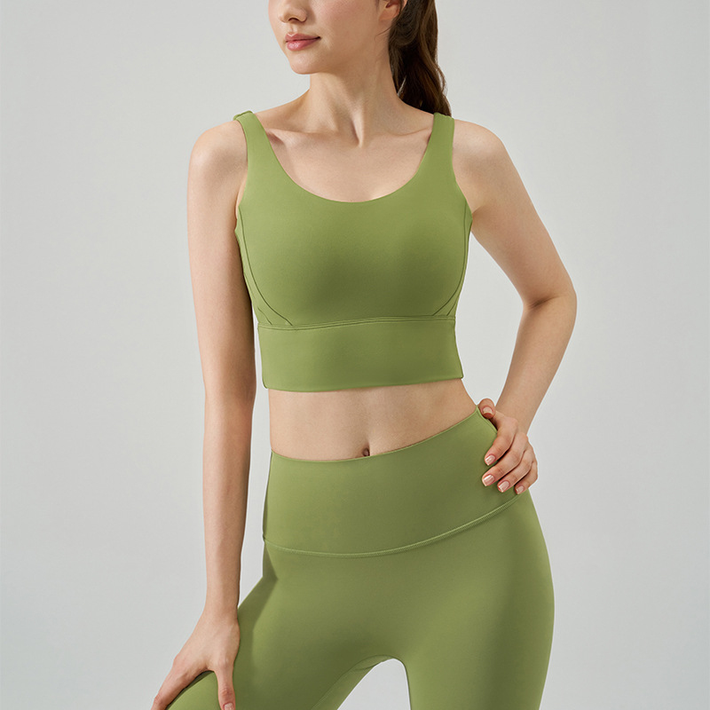 Una pieza de ropa interior deportiva mujer fija cojín de pecho antichoque chaleco de poliestireno de poliestireno profesional para correr sujetador de fitness nuevo