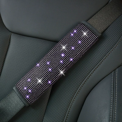 Seat belt shoulder pad — Seatbelt Cover with Rhinestones - light-violet-ordinary-style-1-pack
