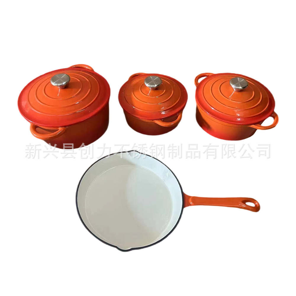 铸铁珐琅锅Manufacturer's enamel pot set无涂层汤锅炖锅妈咪锅 铸铁珐琅锅Manufacturer's enamel pot set无涂层汤锅炖锅妈咪锅