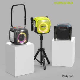 HOPESTAR Partyone大功率音箱双麦克风带支架重低音炮户外音响