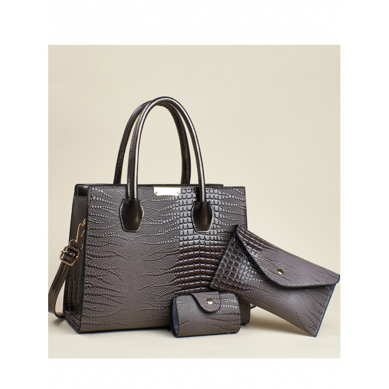 Moda de tres piezas, temperamento de la madre, bolsos de mano de textura 2025, bolsos de hombro casuales de gran capacidad