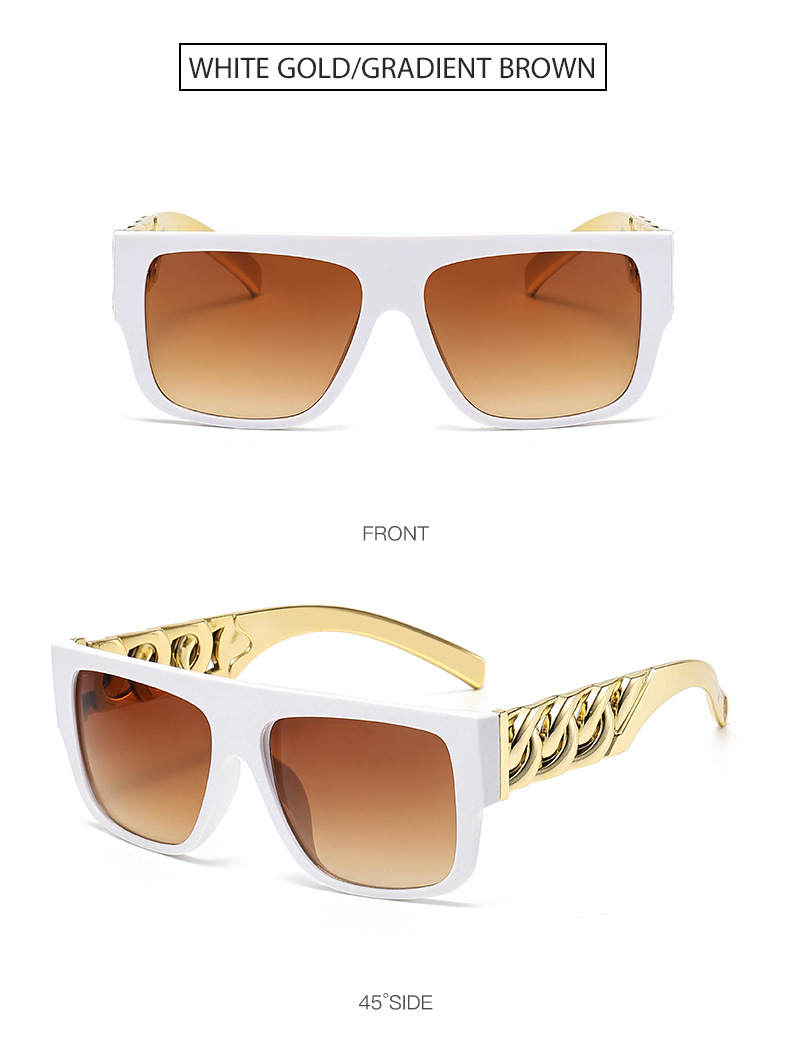 60g Weight Full Frame Glasses Structure Sunglasses Classification Ac, UV400 Protection Lens Material Square Glasses Style Party, Street Occasion Geometric Pattern Unisex Gender IG Style, Punk Style Grey, Black Color IG Style Punk Geometric Ac UV400 Protection Square Full Frame Men's Sunglasses 10