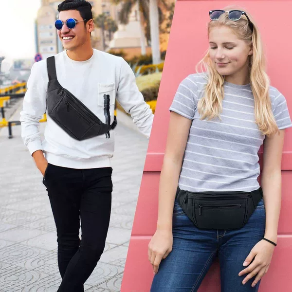 Men's Waist Bag, Women's Waist Bag, Crossbody Bag, Travel, Walking, Running, Hiking and Cycling Belt Bag, Easy to Carry