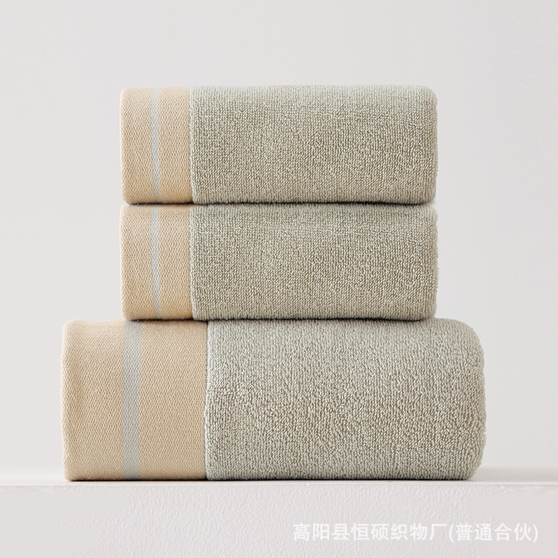 Pure Cotton Towel Bath Towel Gift Box Set Pure Cotton Type a 7A Antibacterial Bath Towel Three-Piece Set Letter Set Towel Souvenir