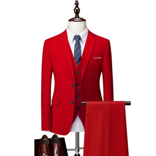 2024 Amazon Cross-border Double-button Suit suit Men Korean Slim-fit Wedding Groom Business Casual Suit Men