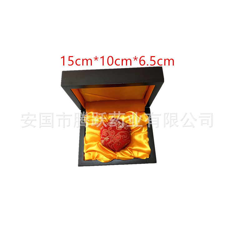 Wooden Hexagonal Gift Box with Brocade Lining and Handle Bag for Jewelry and Keepsake Packaging specifications