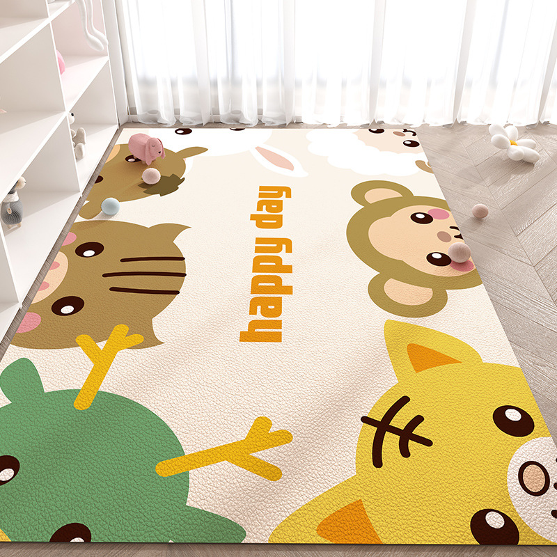 漫画かわいいゲームパッド家庭用拭き取りフリーレザーカーペット裁断可能防水防油リビングカーペット