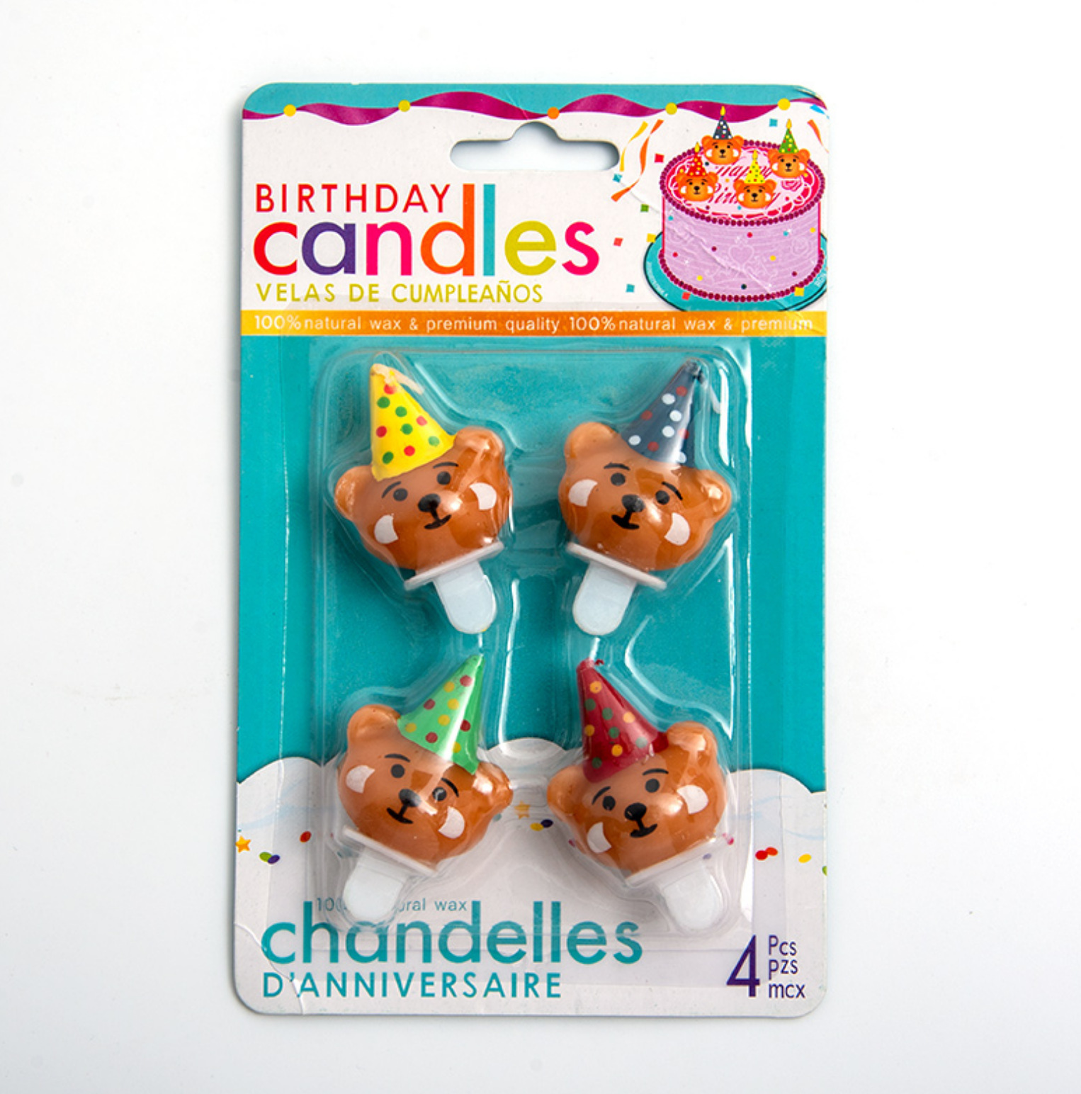 Color hat bear candle