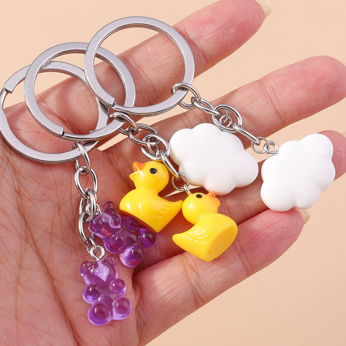 Ключница B.Duck, мультяшная подвеска, аксессуар, кулон, с маленькими медведями, облако