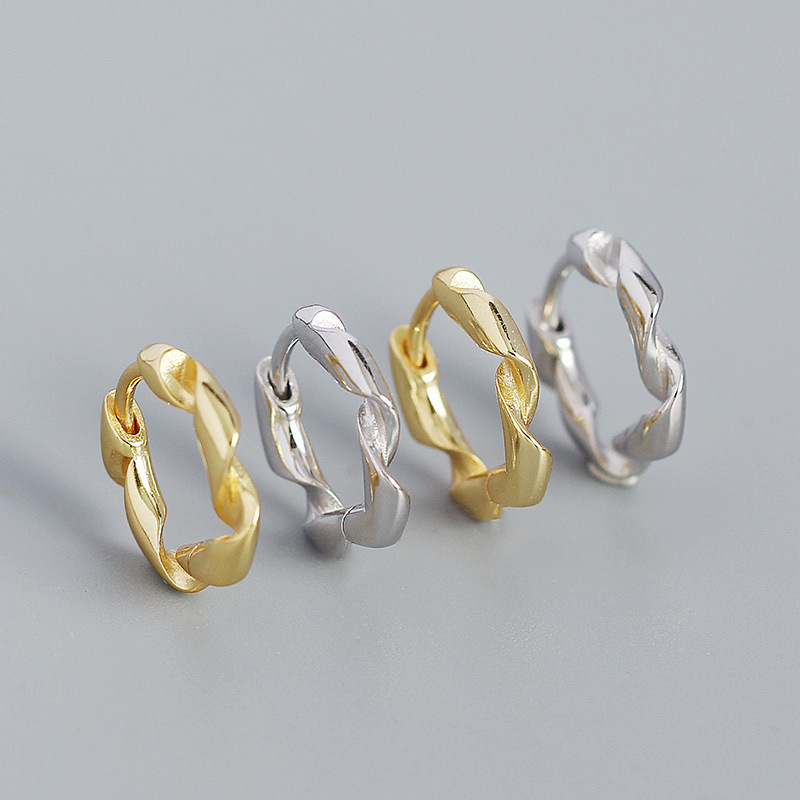 5g Weight 0.03µm Gold Plating Thickness Electroplating Gold Plating Process 925 Sterling Silver Ear Needle Material 18K Real Gold Plated, Platinum Plated Plating Material Stone-Free Inlay Material Earrings, Ear Studs Classification 1 Pair 925 Sterling Silver Metal Irregular Twist Electroplating 18K Real Gold Plated Platinum Plated Earrings Ear Studs