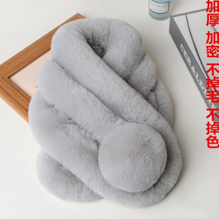 Imitation Rex Rabbit Fur Scarf Women's Winter Korean Style All-match Fur Rabbit Fur Scarf Student Warm Cute Plush Scarf