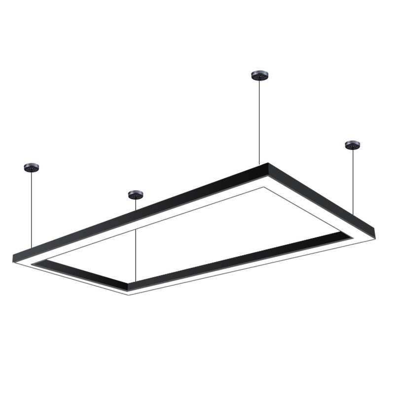 Ángulo redondeado elíptico rectangular lámpara de oficina en forma de videojuegos gimnasio sala de baile sala de billar supermercado candelabros