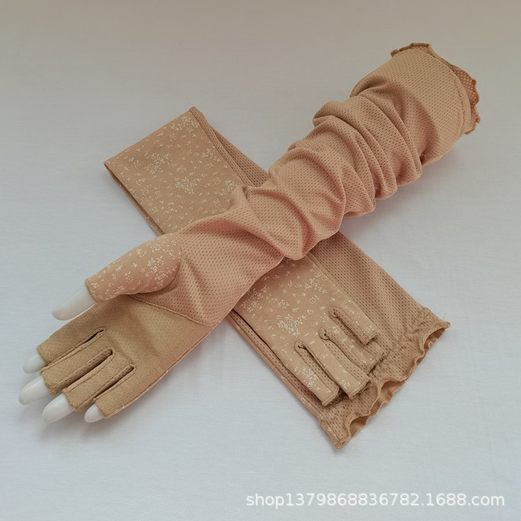 长碎花 半指 卡其2.jpg