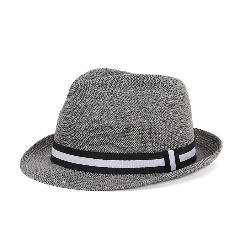 Sombrero verano paja tejido transpirable a prueba de sol estilo coreano pequeño bombín sombrero hombres y mujeres pareja sombrero retro británico a prueba de sol sombrero de jazz