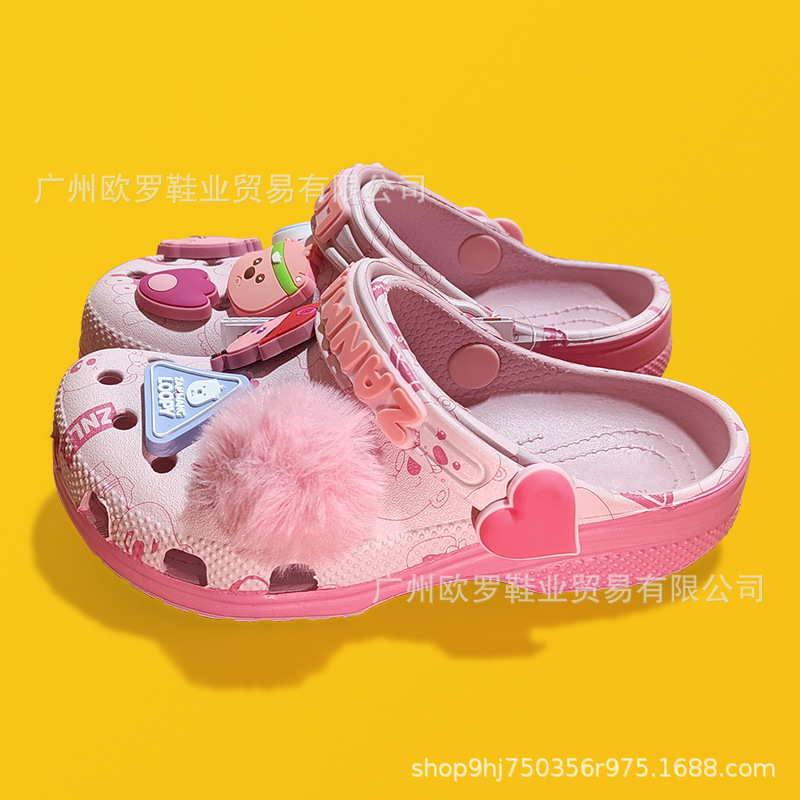 Cross Ruby Children's Clogs Summer Closed-Toe Slippers Beach Shoes Non-Slip Wear-Resistant Sandals Wholesale with Tags