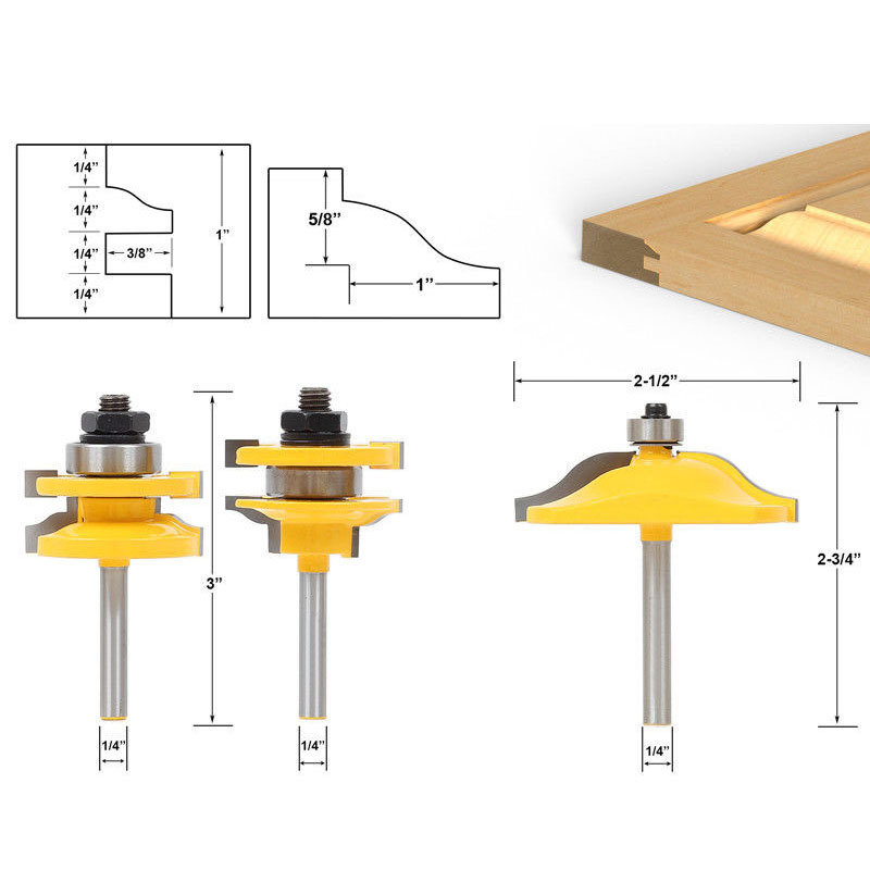 1/4大户西柄高档榫合刀橱柜门框刀圆角榫合刀雕刻机修边机铣刀