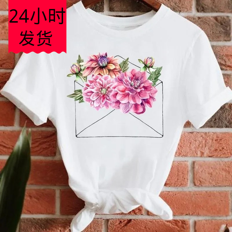 90S Clothing Women Casual Short Sleeve Fashion Summer Girl Graphic t Shirt Top Tee