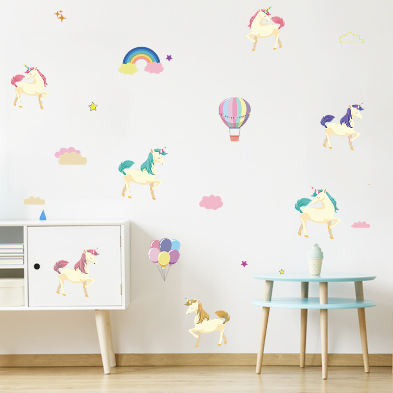 Cartoon Watercolor Unicorn Wall Stickers display picture 5