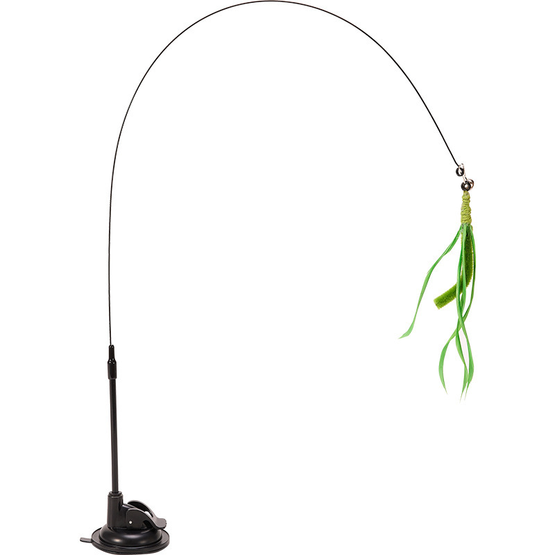 (2개) 석션 컵 슈퍼 긴 고양이 펑크 폴 깃털 폴 스틸 와이어 고양이 장난감 깃털 고양이 펑크 폴 고양이 장난감 시뮬레이션 개 꼬리 잔디