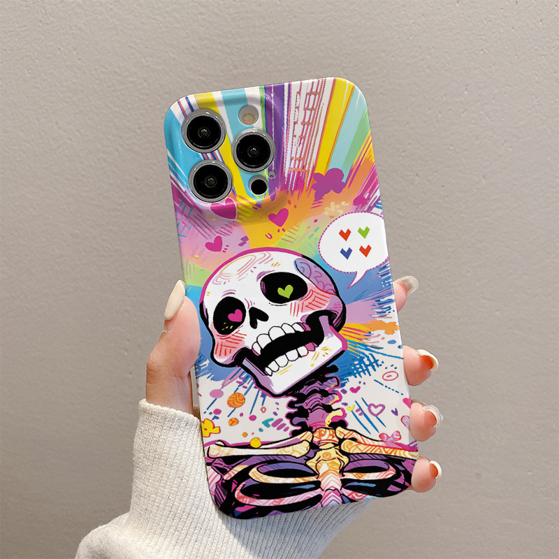 ハロウィーンのおかしなカラーの頭はiphone15携帯の箱のリンゴの殻の14promaxを適用します。|undefined