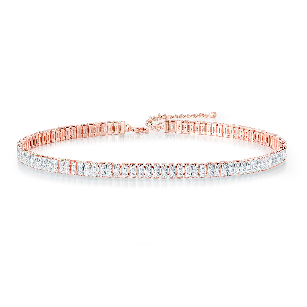 Zircon Tennis Neckchain For Men And Women, Rectangular Necklace_voghion.com