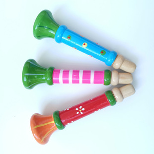 Деревянная труба для раннего возраста, детская игрушка, мультяшный свисток для младенца, учебные пособия, 12см, раннее развитие