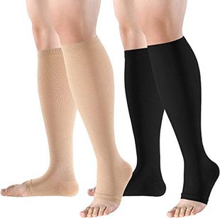 Factory in stock wholesale cross-border open-toe compression socks multifunctional calf socks sleep elastic compression socks long tube