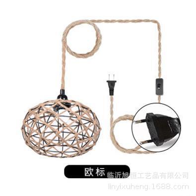 Lámparas de cordón de cáñamo linterna de bambú tejida a mano hotel de viento pastoral restaurantes de granja creativa decoración de lámparas personales