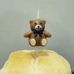 Manufacturer wholesale Korean birthday candle cake baking decoration cartoon brown teddy bear 3 pack bear candle