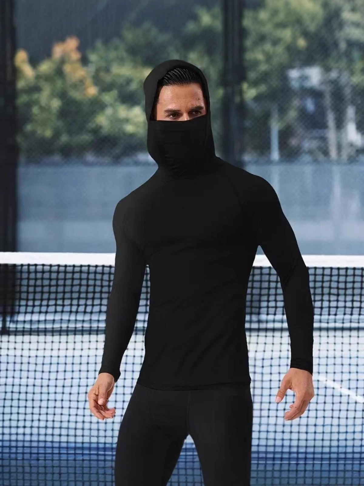 Compra a granel preferencial transfronteriza deportes al aire libre alta velocidad elástica seca manga corta entrenamiento de ciclismo corta gorra de corbata alta apretada