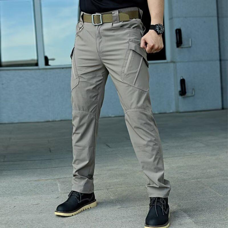 Summer Thin Outdoor Quick-drying Tactical Pants Men's Military Fans Mountaineering Hiking Combat Training Pants Stretch Breathable Workwear Pants