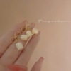 Crystal from pearl, universal fashionable earrings, flowered, simple and elegant design, wholesale