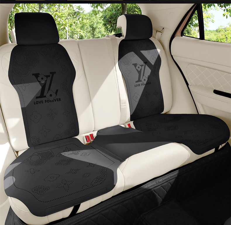 26 Types of Car-Specific Three-Piece Set of All-Season Suede Non-Slip Breathable Seat Covers for Driver, Passenger, and Rear Seats