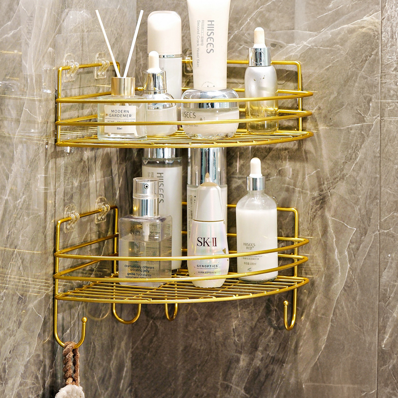 Bathroom Tripod Storage Rack Wall Corner Punch-Free Corner Rack Wall-Mounted Bathroom Bathroom Storage Rack