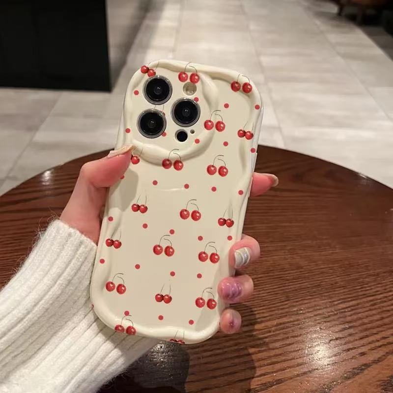 Pantalla completa cereza para iPhone 16promax funda para teléfono móvil Apple 15/14pro Japón y Corea del Sur 13/12/11 estilo caliente