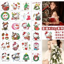 爆款HelloKitty猫彩色纹身贴圣诞节派对可爱卡通儿童凯蒂猫纹身贴
